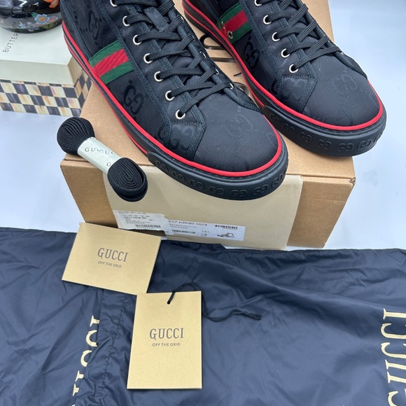 Men’s Gucci 1977 tennis high top sneakers size 15.5 made in Italy - Picture 4 of 7